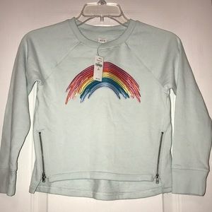 Gap Kids Mint blue rainbow sweater
